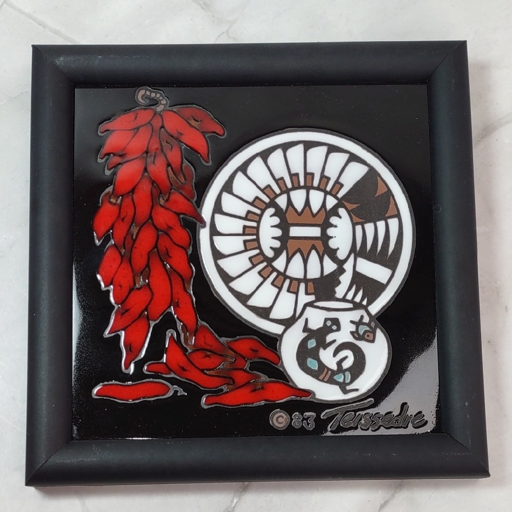 Cleo Teissedre "Red Chile Ristra" Ceramic Tile Trivet